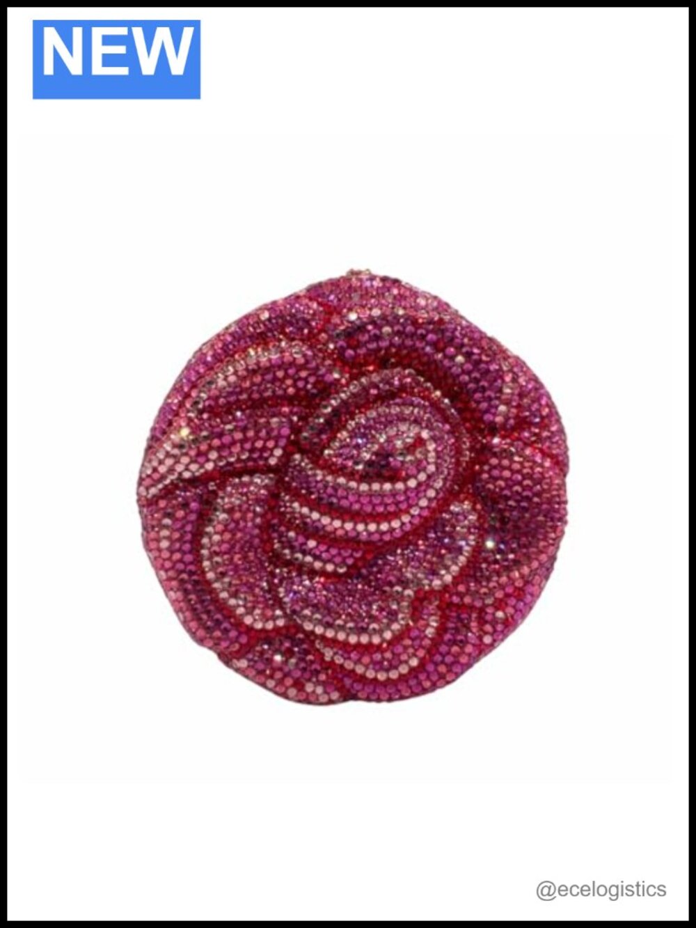 Crystal Rhinestone 3D Rose Clutch Purse for Women Sparkly Evening Party Wedding